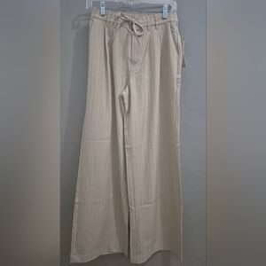 Beige Pinstripe Pants